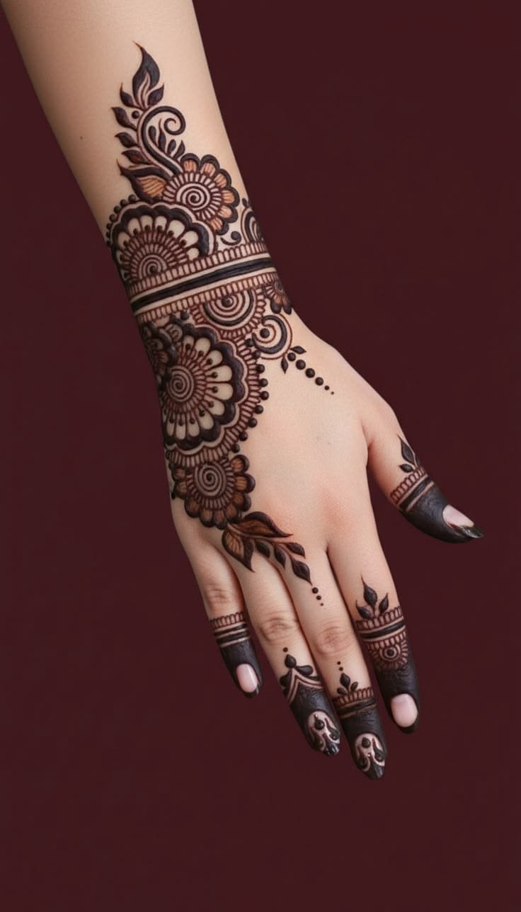 Henna up to quarter length (1 side)
